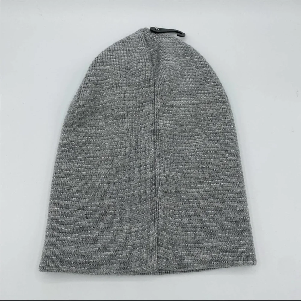 Sole Society Grey Silver Knir Cuffed Beanie